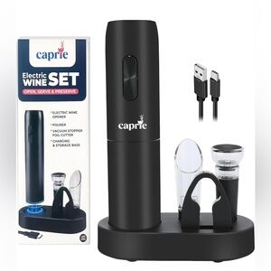 Caprie Electric Wine Opener Set in Matte Black